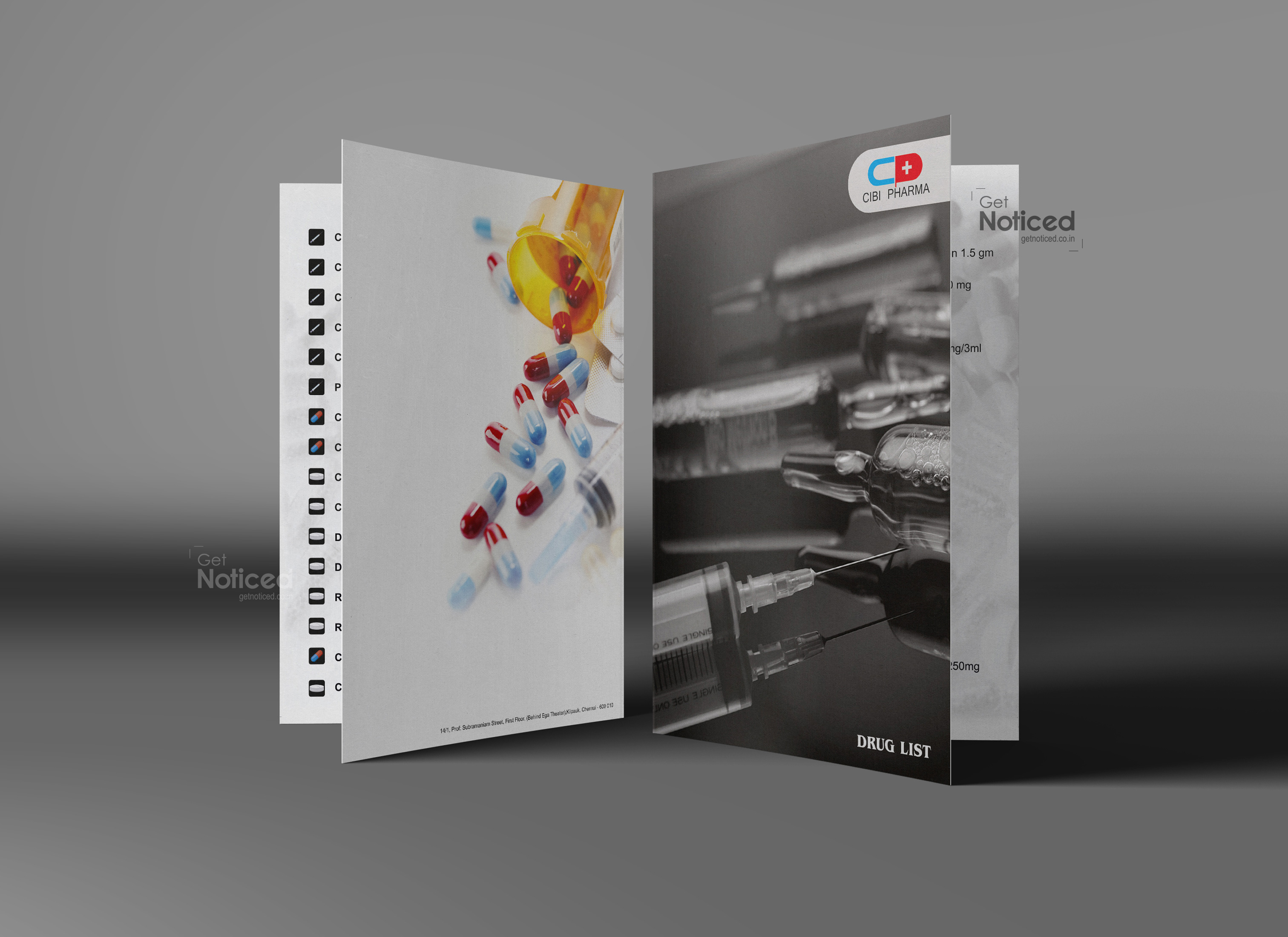 Cibi Pharma Drug List Card Design