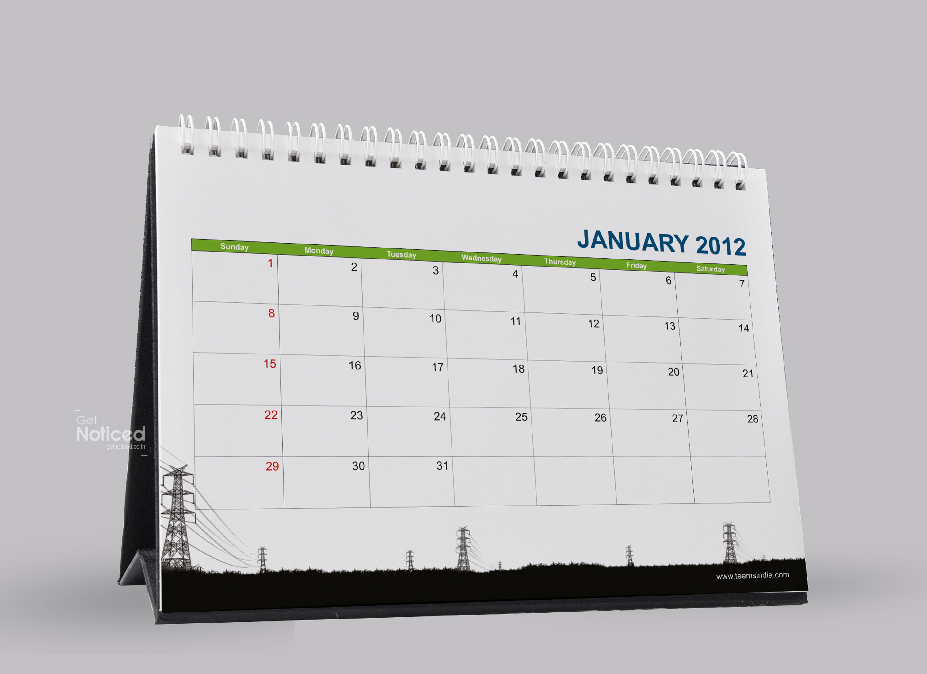 Teems India Calendar Design 2012