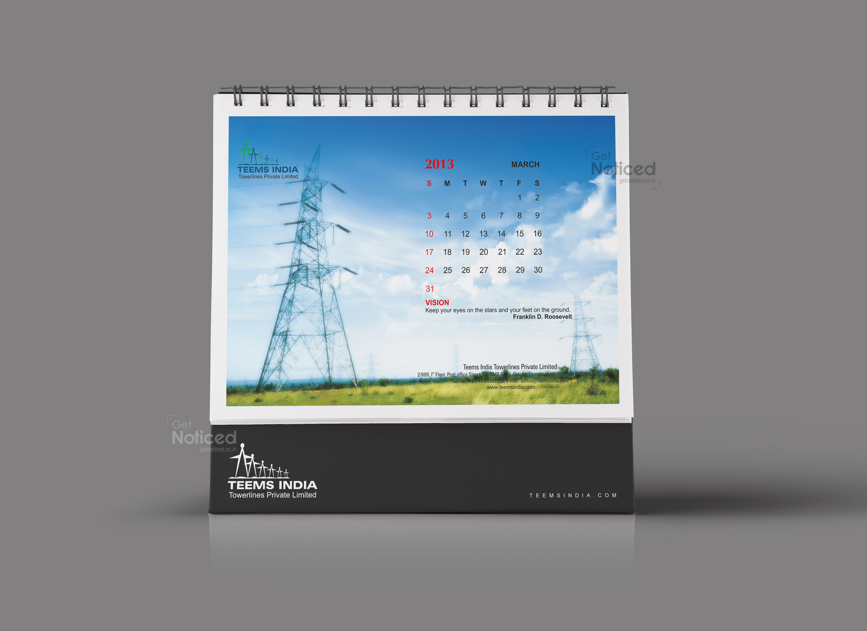 Teems India Calendar Design 2013