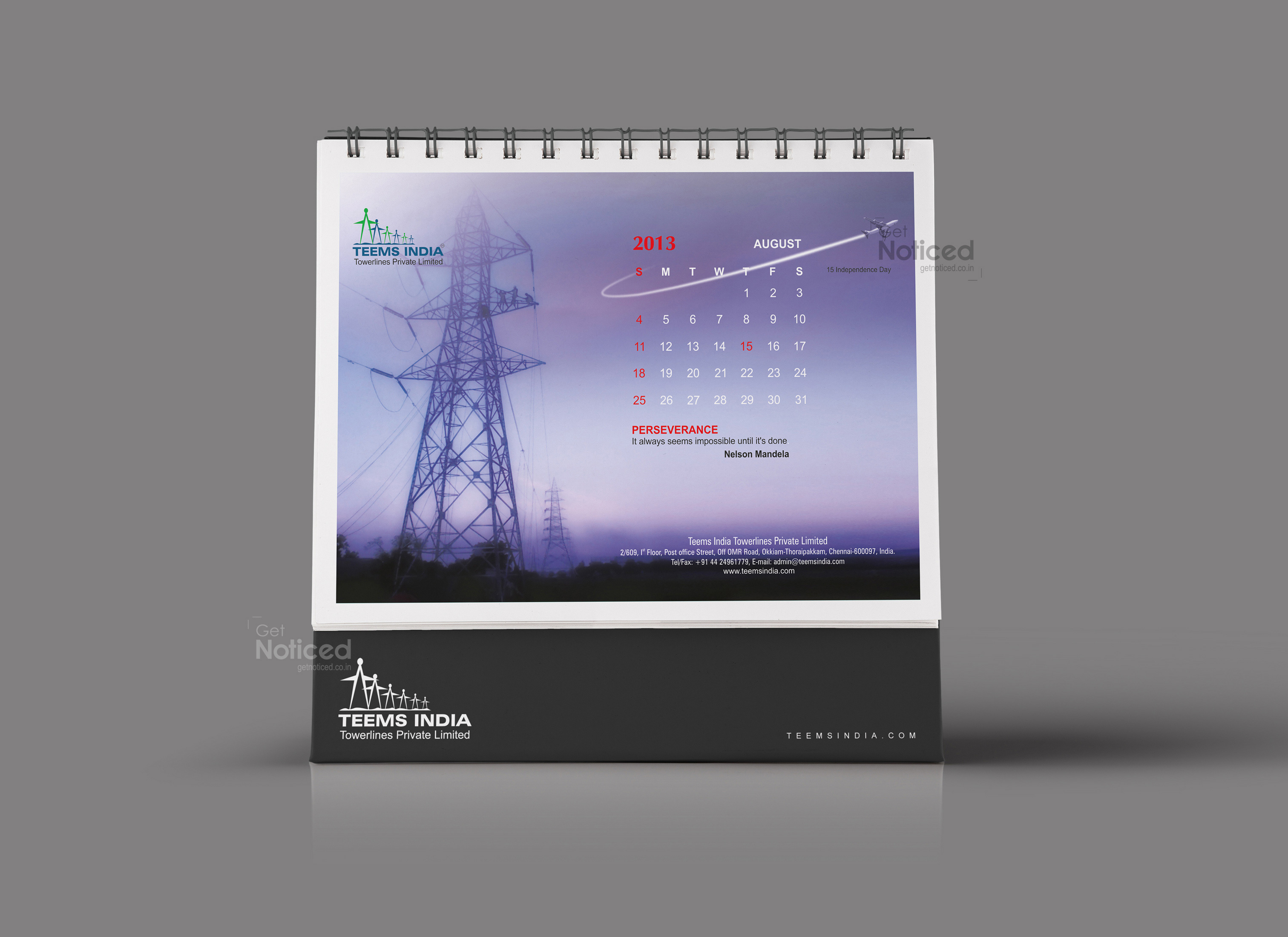 Teems India Calendar Design 2013