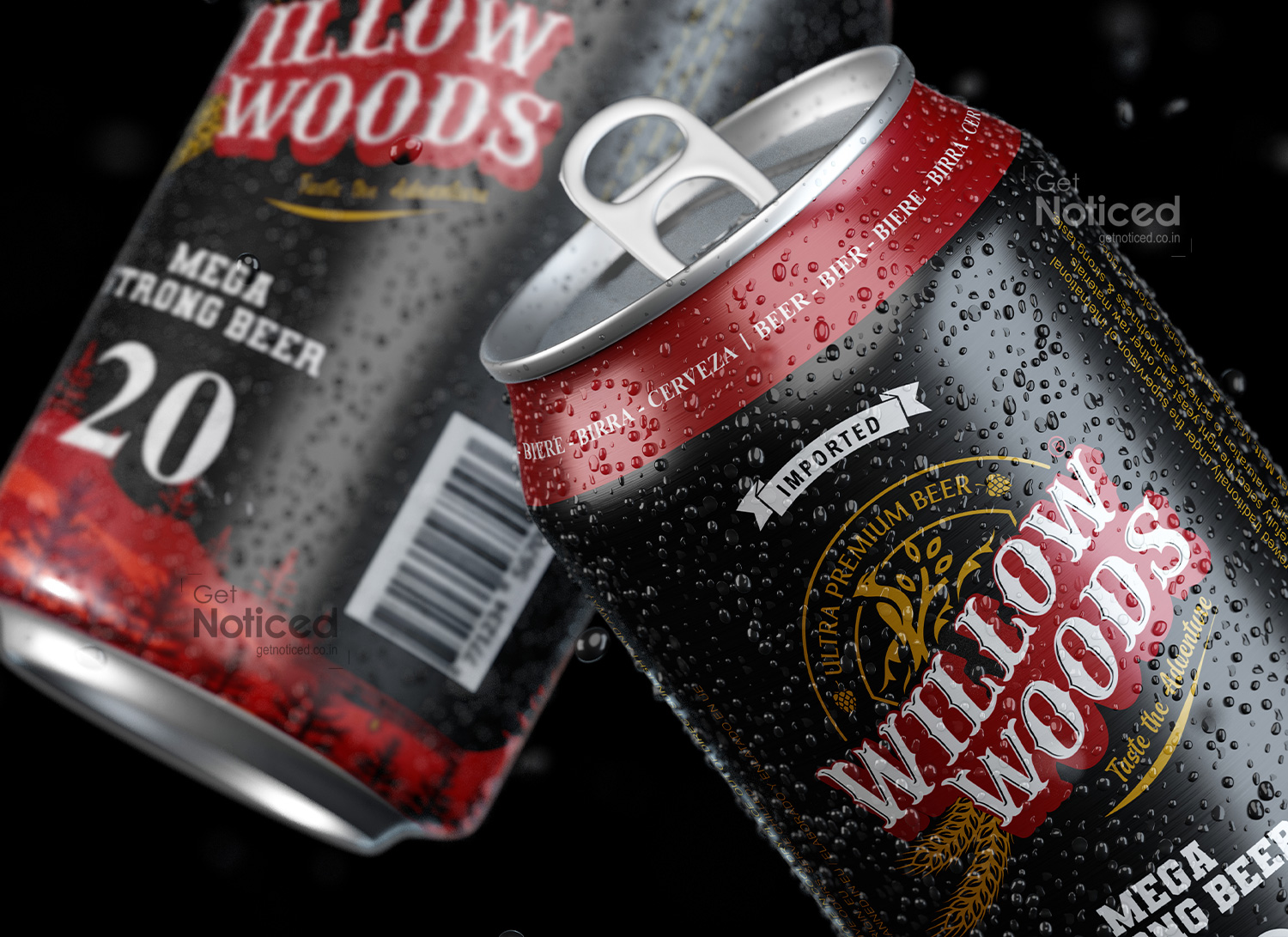 20 percent beer can packaging design for Willow Woods premium strong beer design