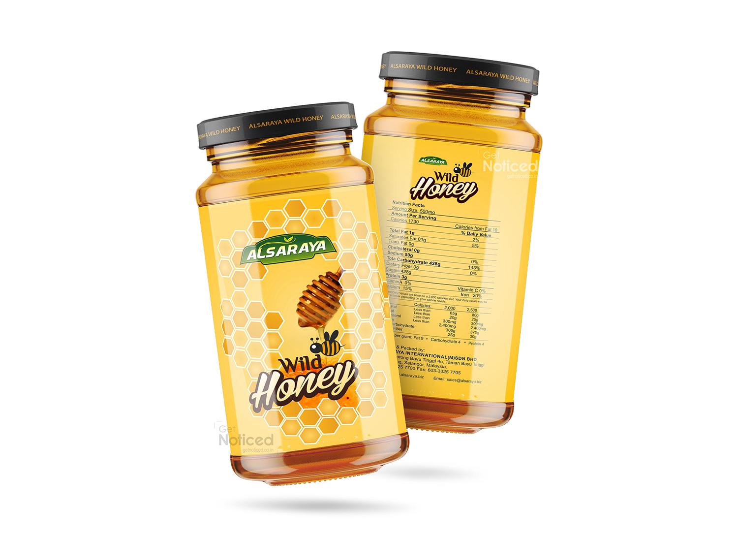 Alsaraya Honey Bottle Label Design