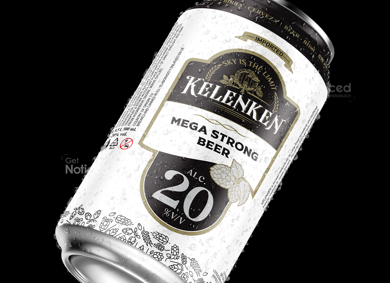 Alternate beer can packaging design mockup for Kelenken brewery branding design