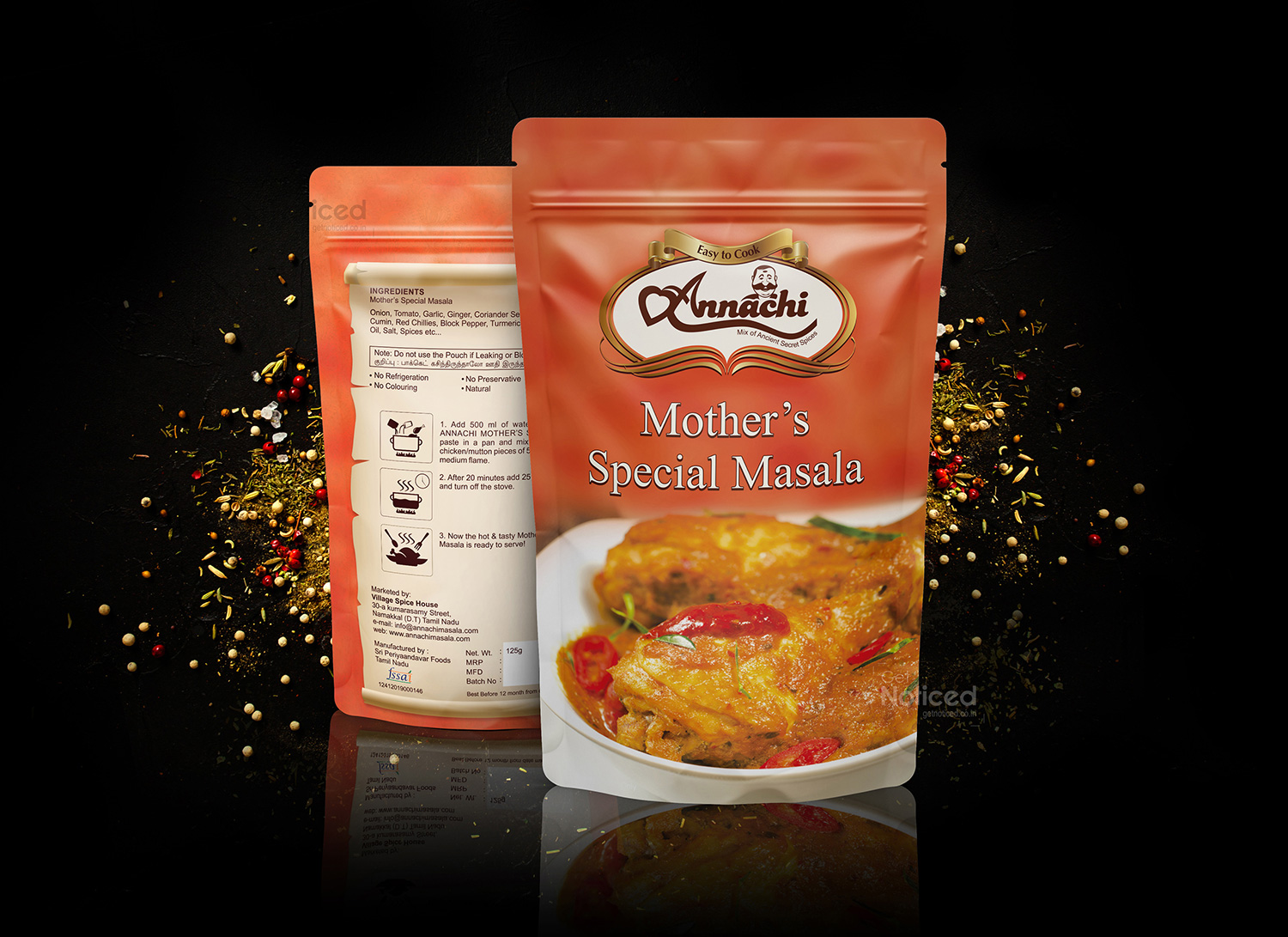 Annachi Masala Packaging Design