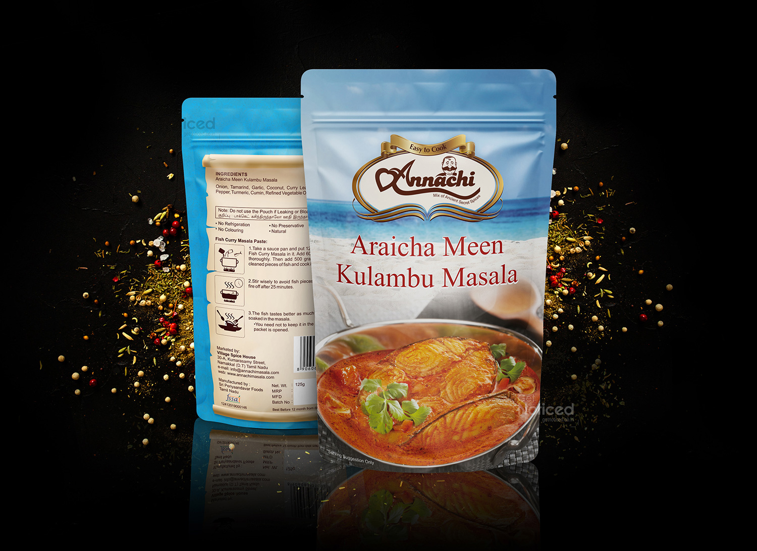 Annachi Masala Packaging Design