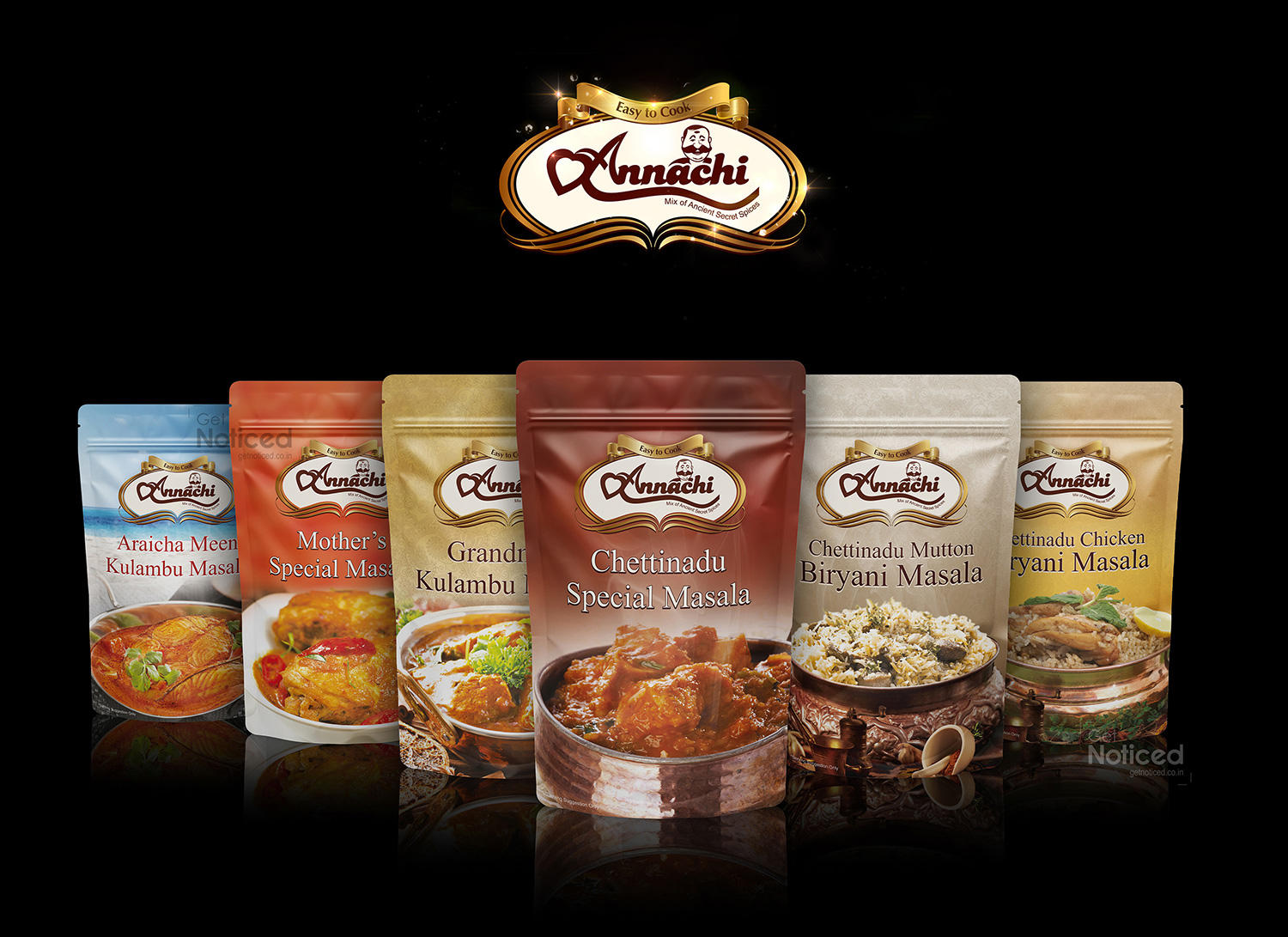 Annachi Masala Packaging Design