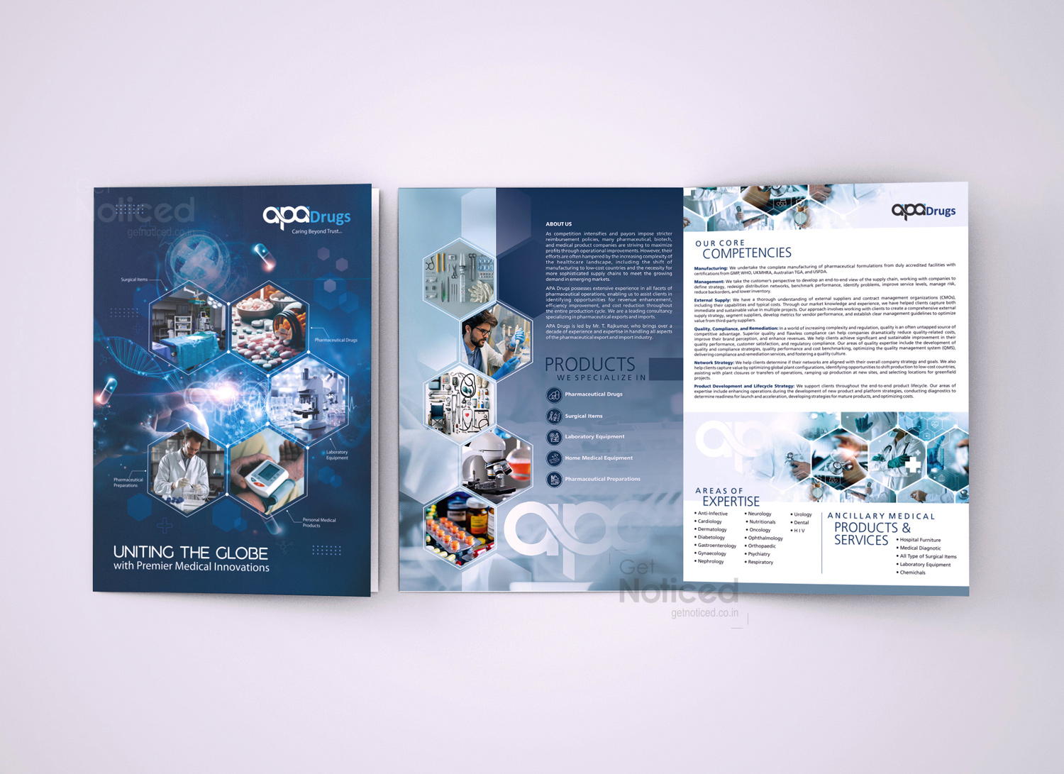 APA Drugs Corporate Profile Brochure designing