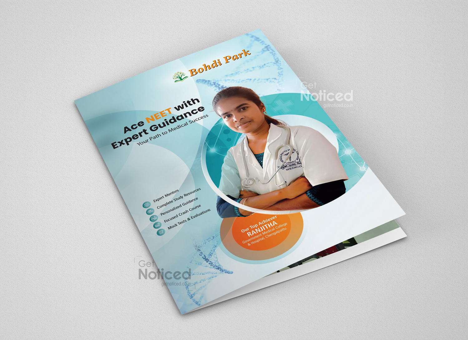 bohdi park NEET academy brochure design