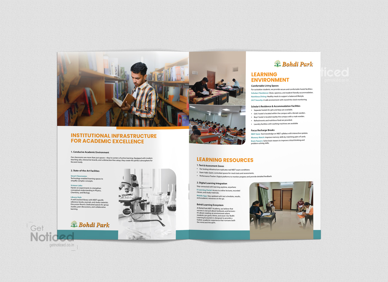 bohdi park NEET academy brochure design