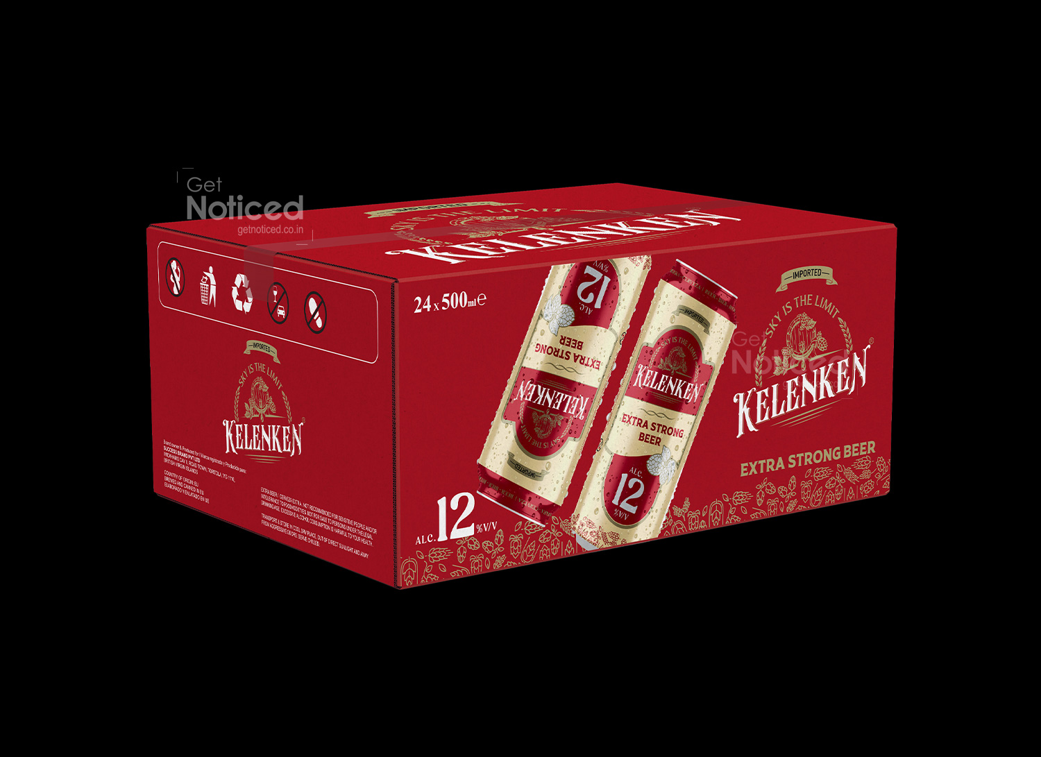 Carton box packaging design for Kelenken beer product distribution system