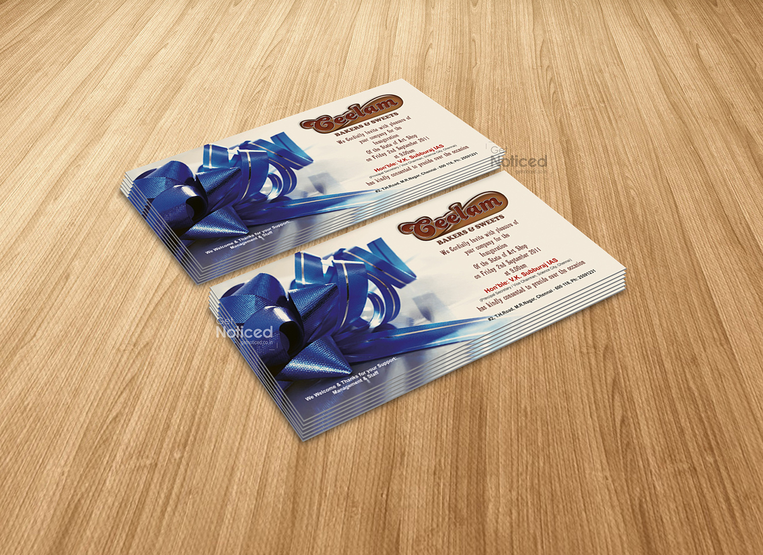 Ceelam Bakery Invitation Card Design