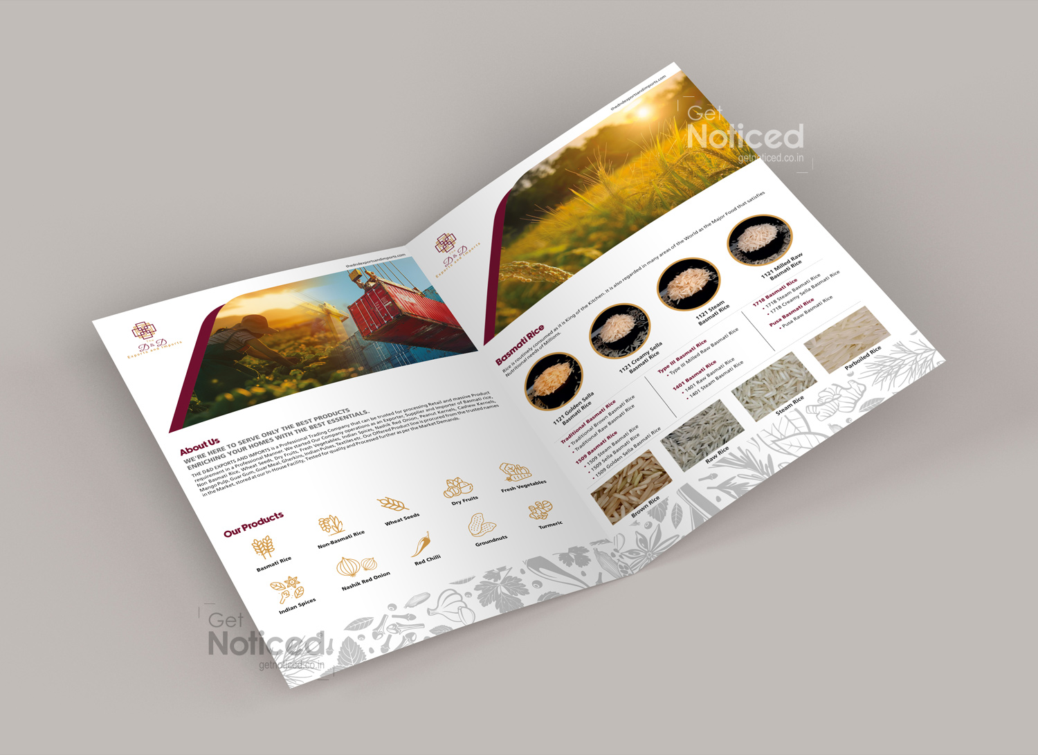 D&D Exporters and Importers corporate profile brochure design