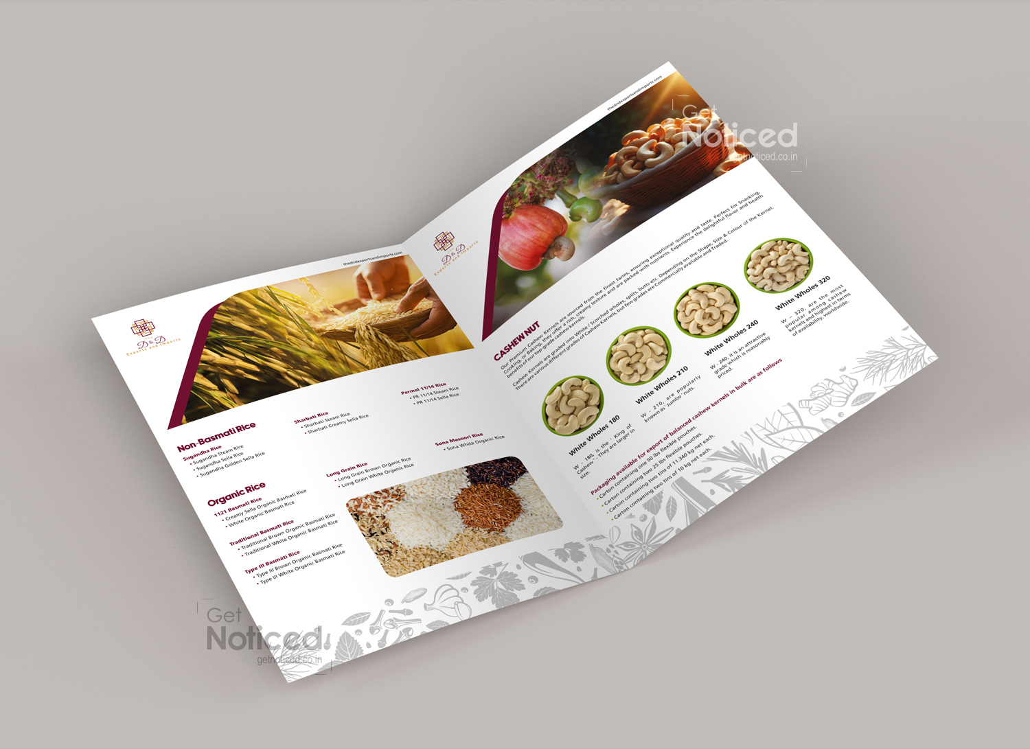 D&D Exporters and Importers corporate profile brochure design