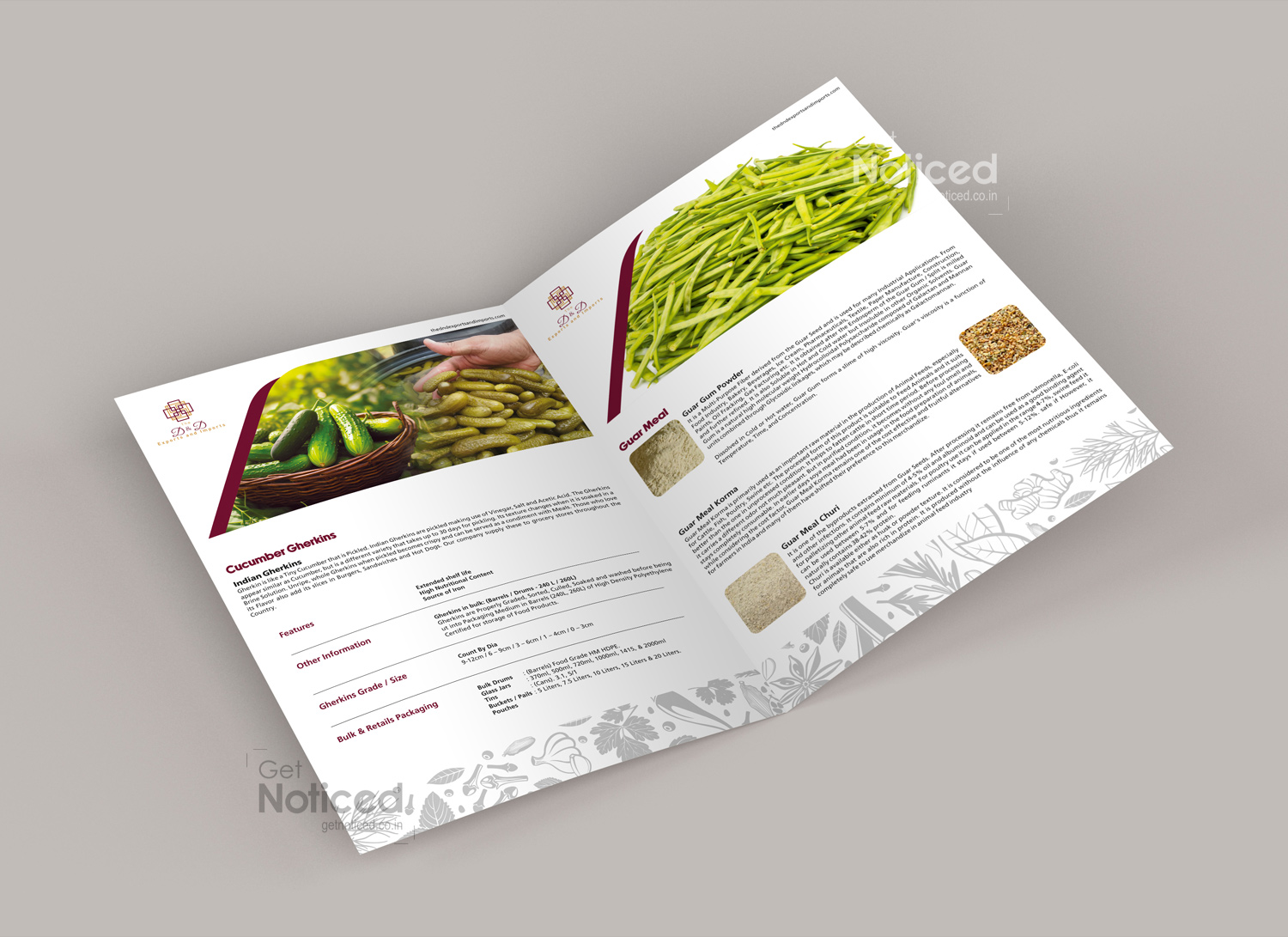 D&D Exporters and Importers corporate profile brochure design