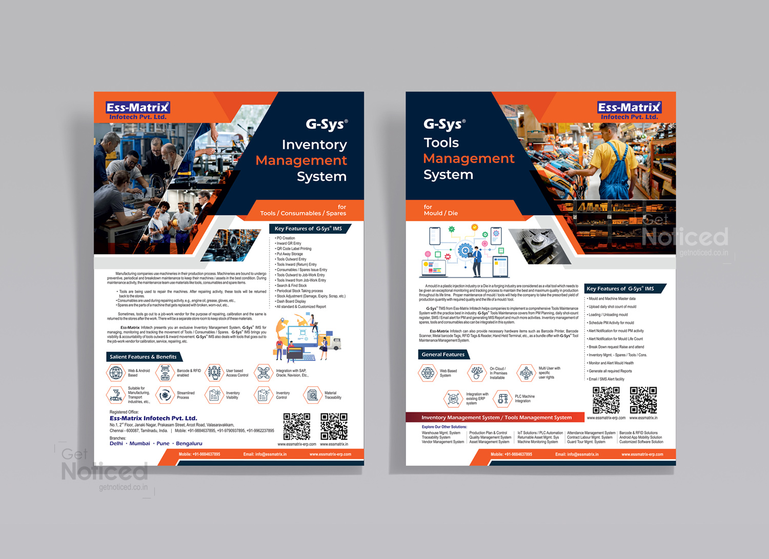 lyer design for G-Sys Software showcasing enterprise IT and automation solutions
