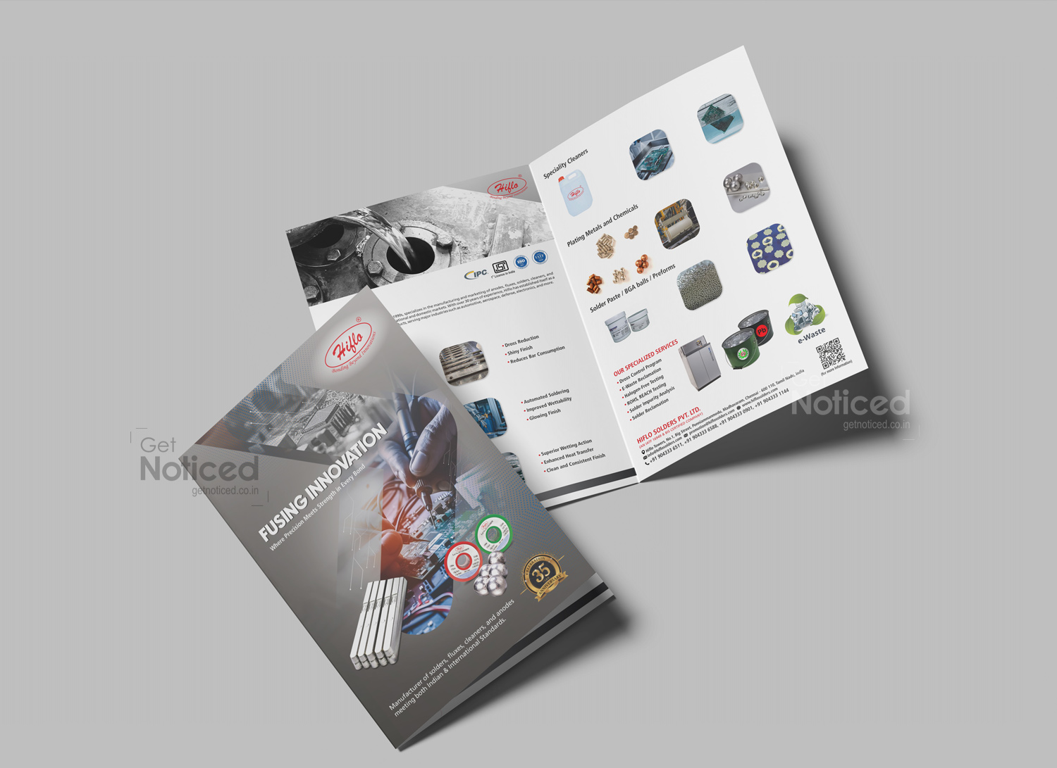 HIflo solders industrial brochure design