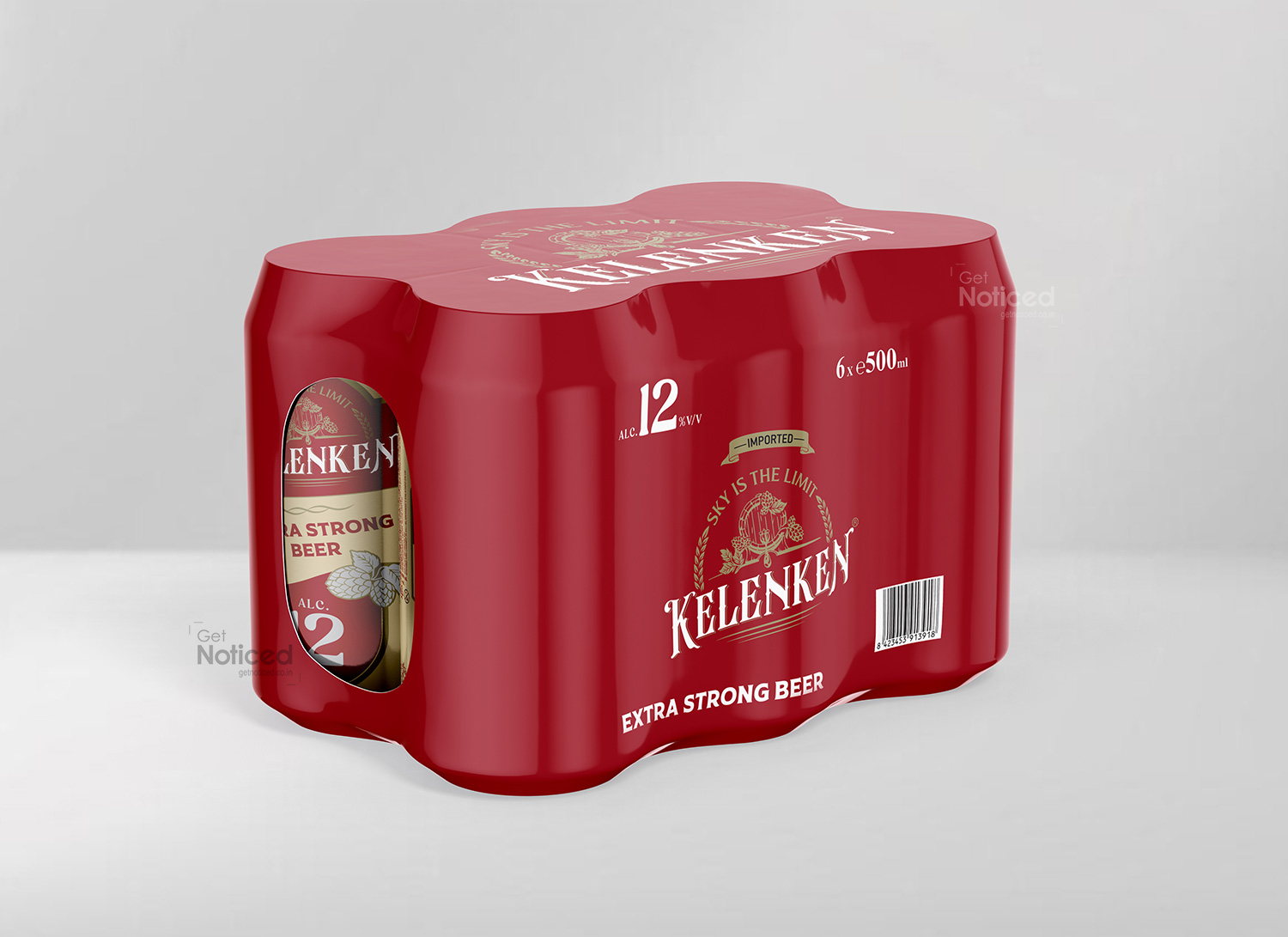 Kelenken beer can packaging design 12%