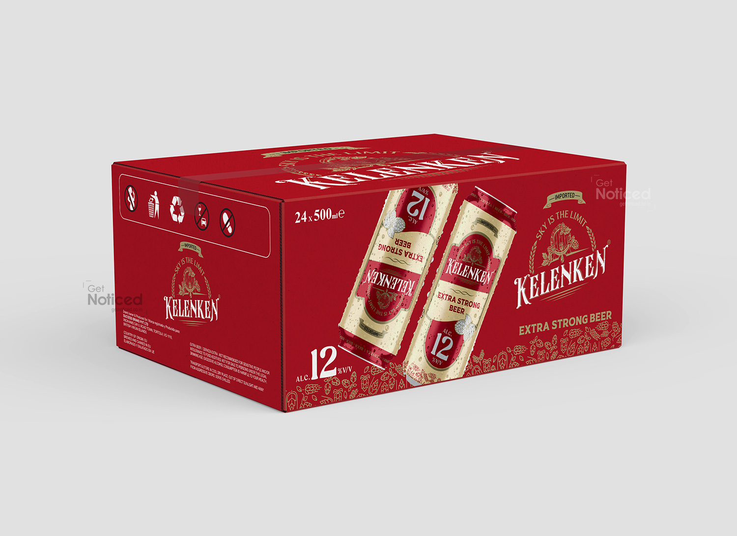 Kelenken beer can packaging design 12%