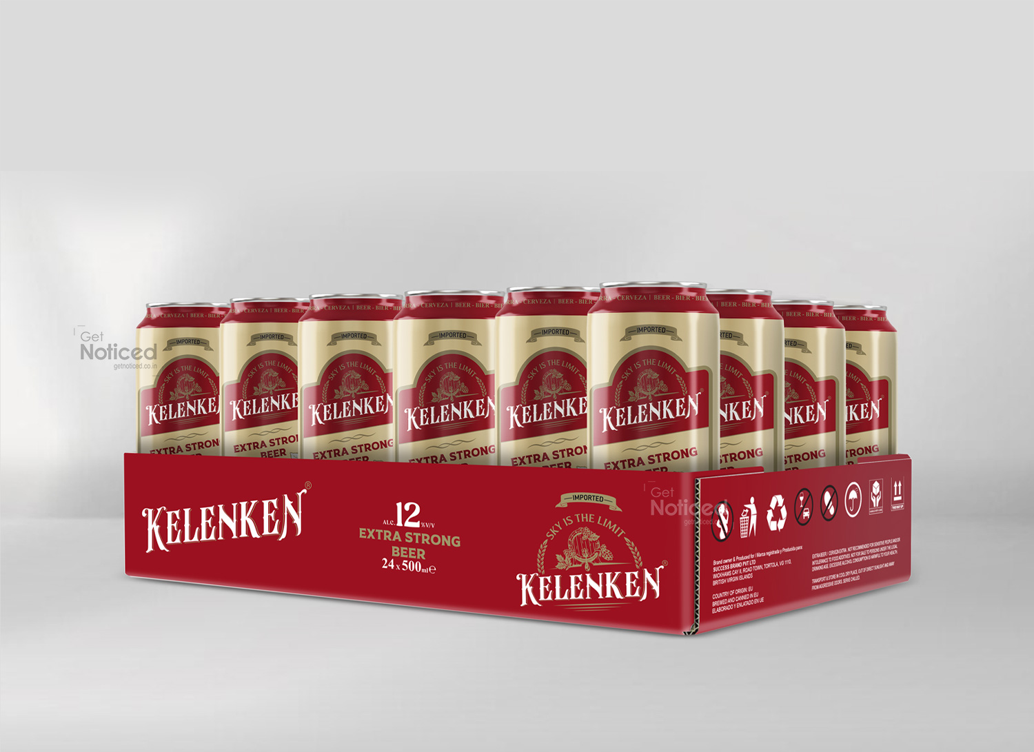 Kelenken beer can packaging design 12%