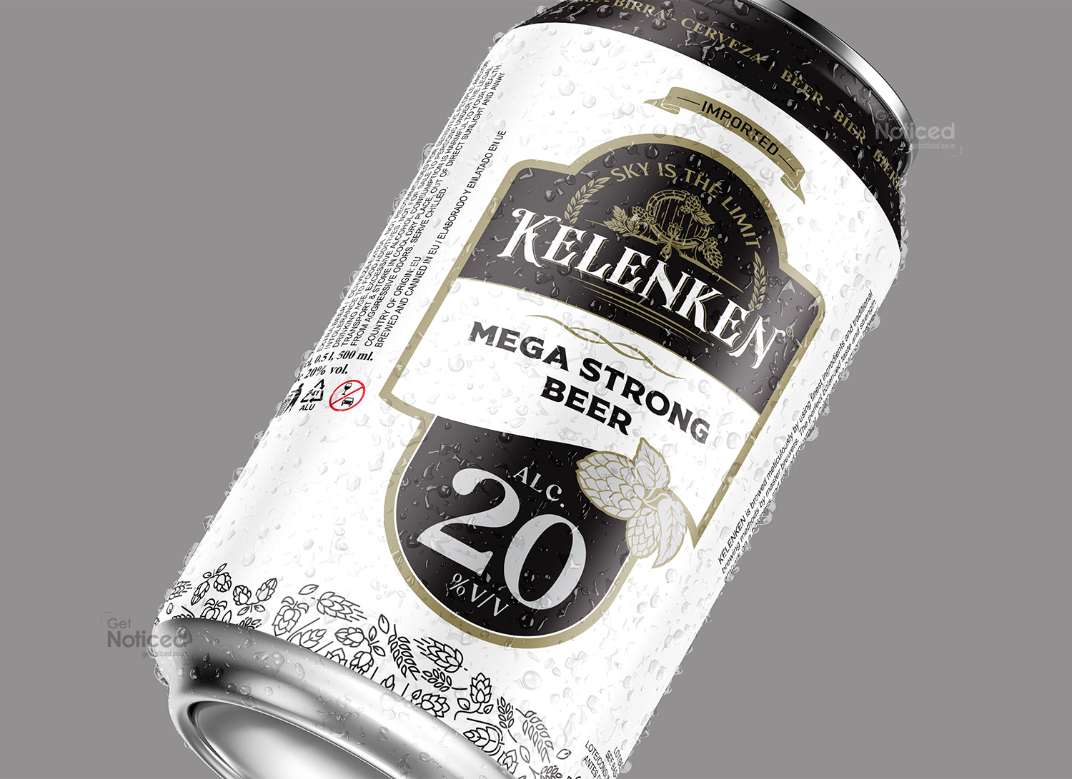 Kelenken beer can packaging design 20%