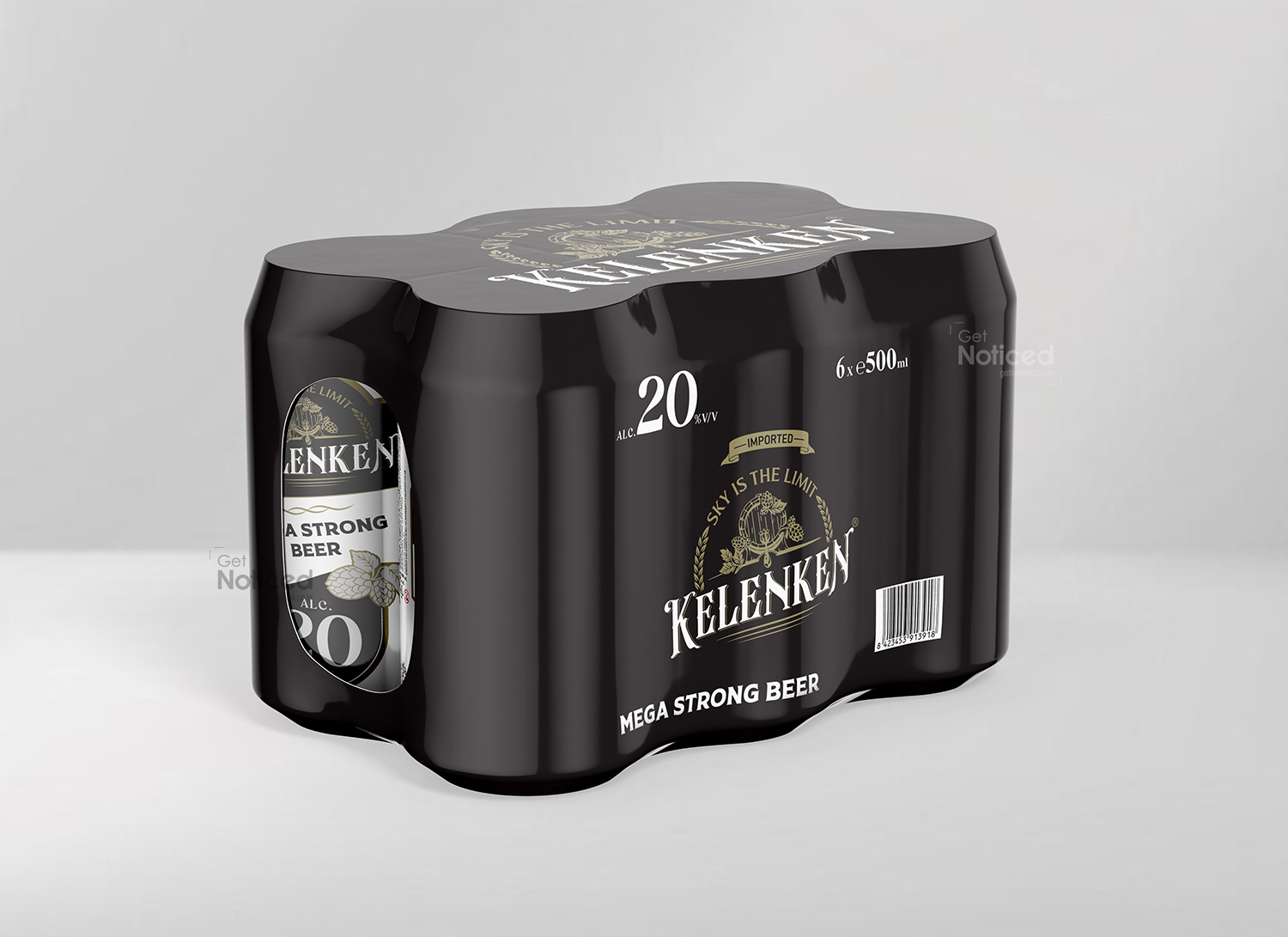 Kelenken beer can packaging design 20%