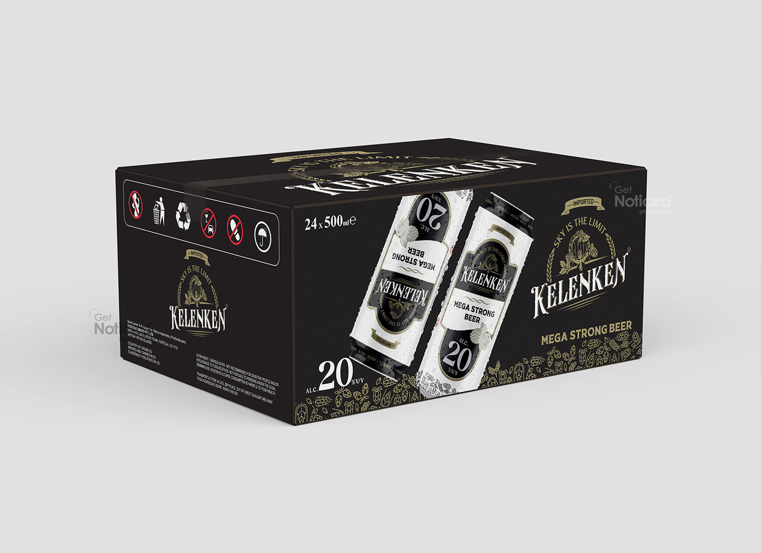 Kelenken beer can packaging design 20%