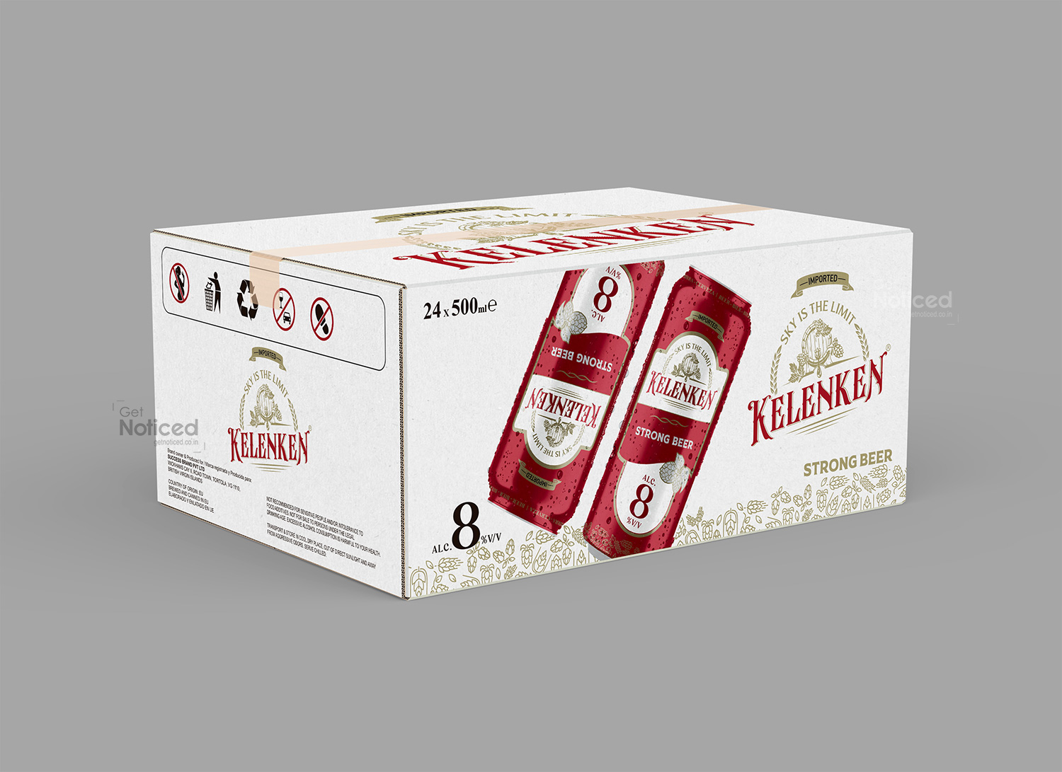 Kelenken beer can packaging design 8%