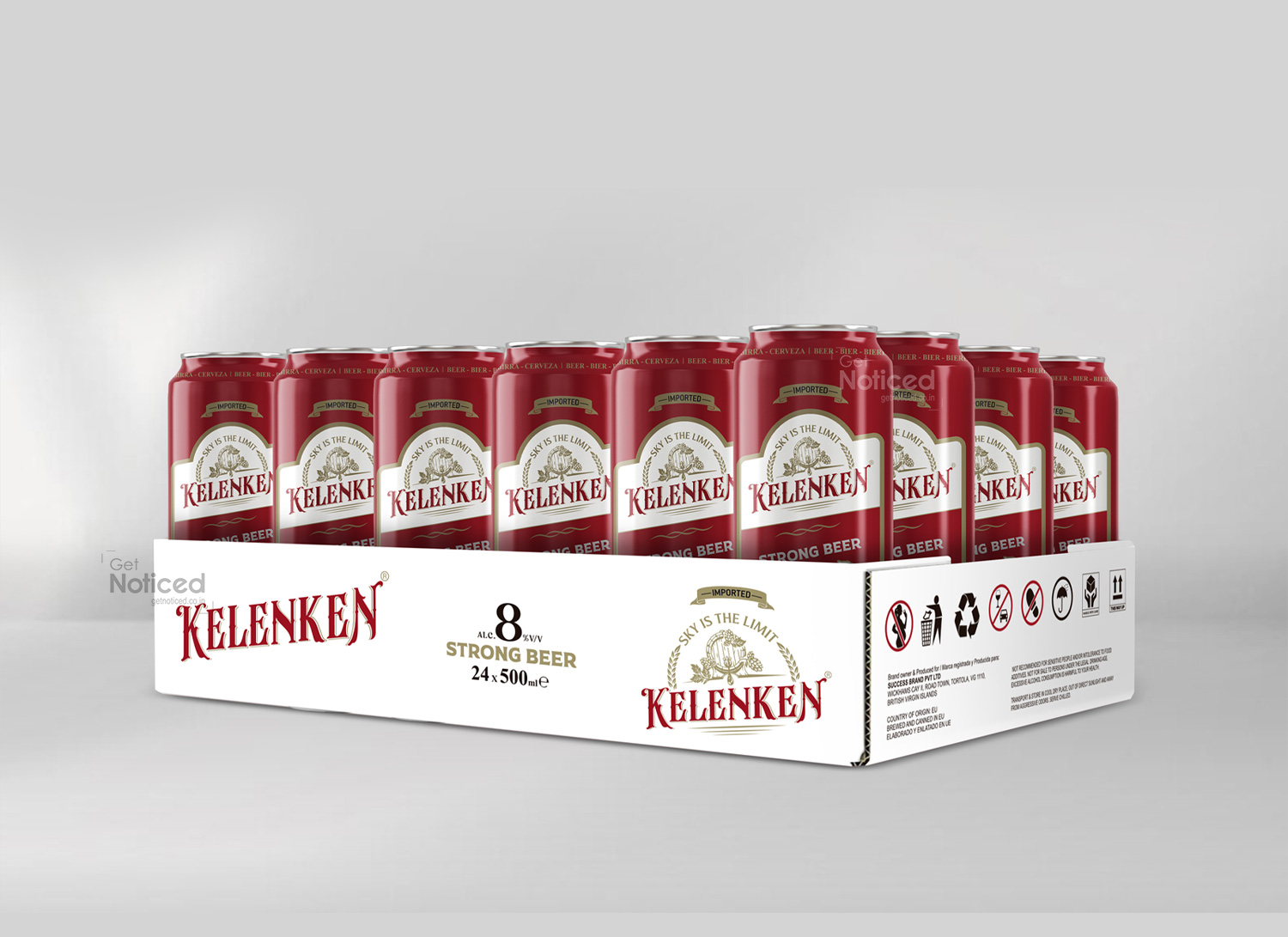 Kelenken beer can packaging design 8%