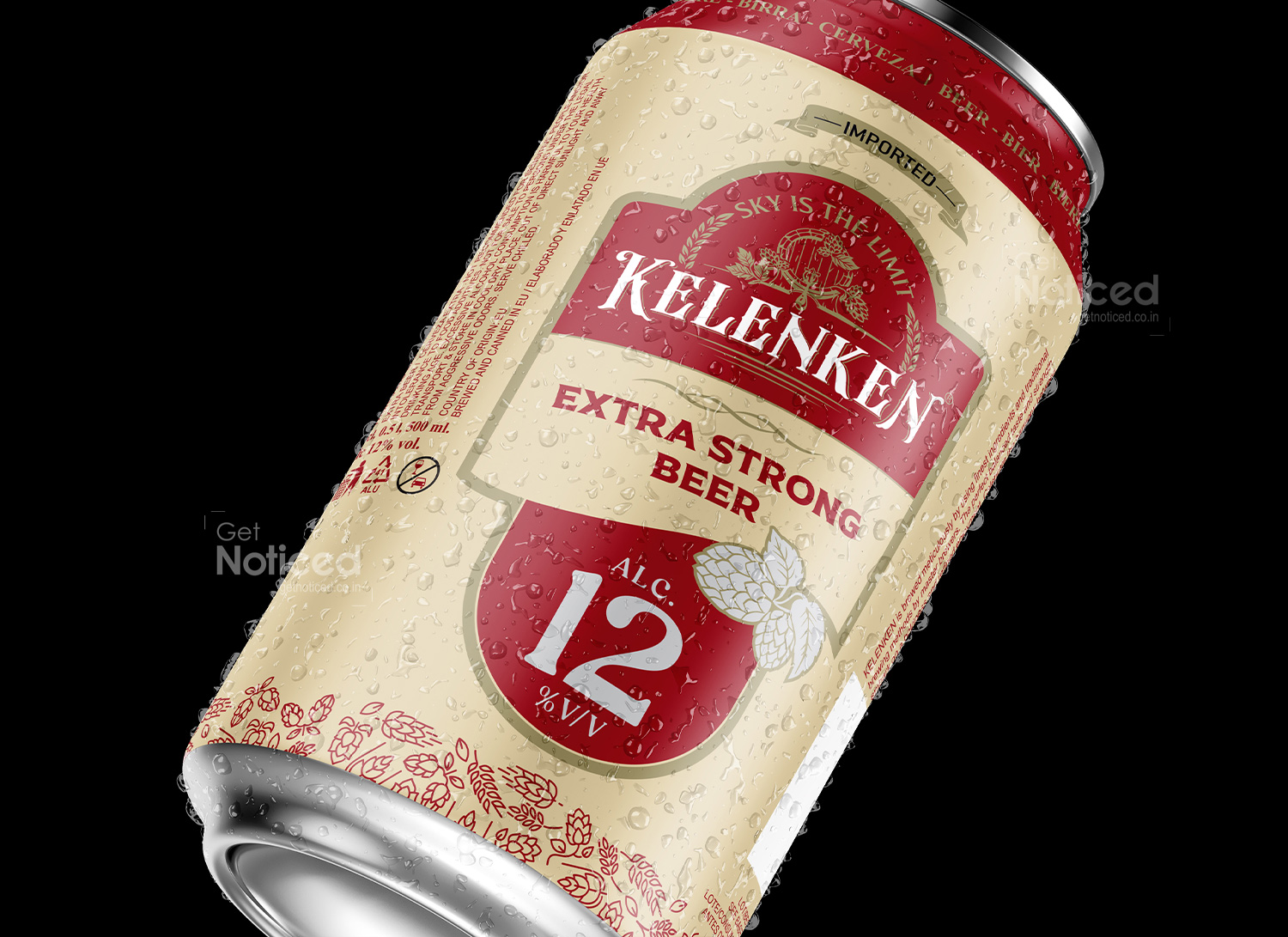 Kelenken can label design with structured hierarchy and premium branding design