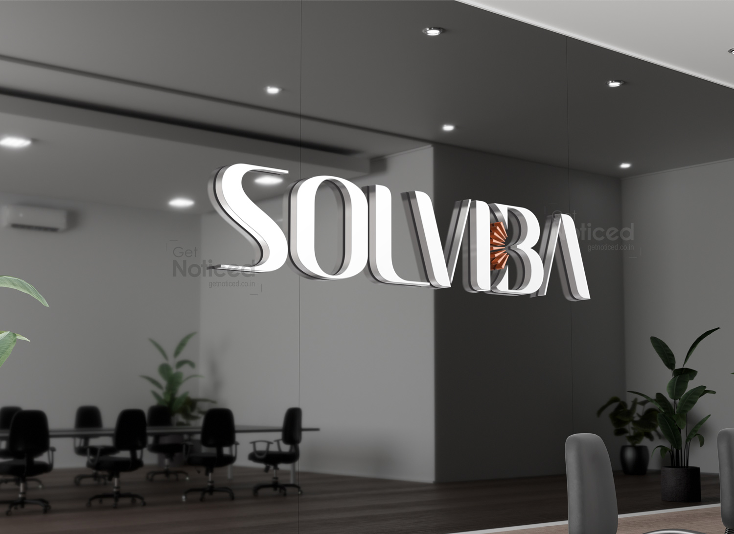 Modern custom logo design for engineering and R&D company SOLVIBA Technologies