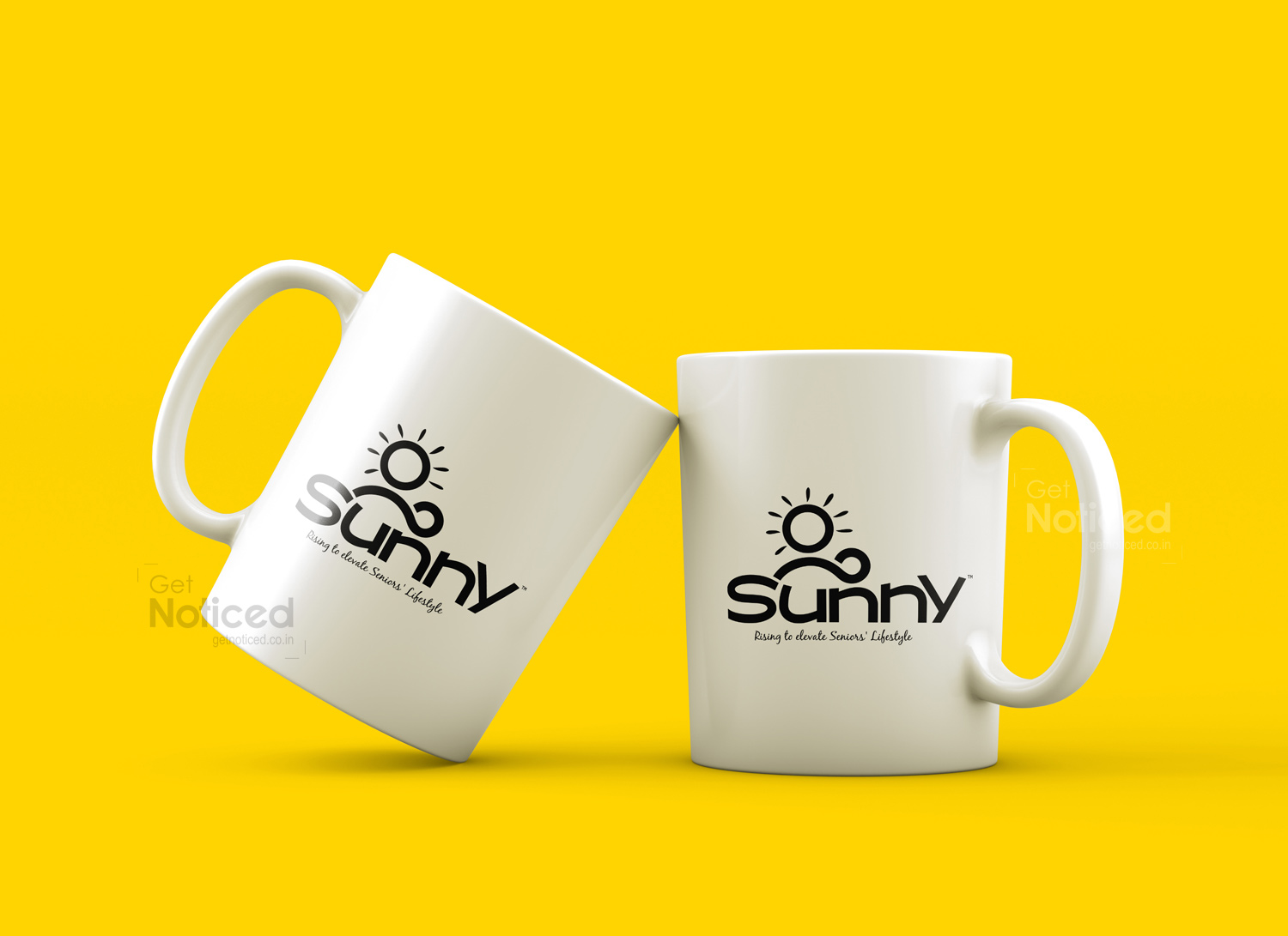 Custom logo design for SUNNY Senior Citizen Brand showing elder care and family values