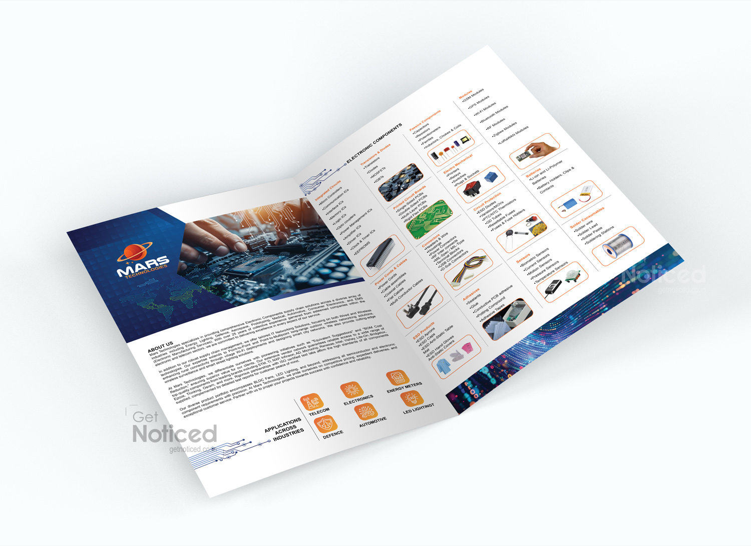 mars technologies product catalogue design