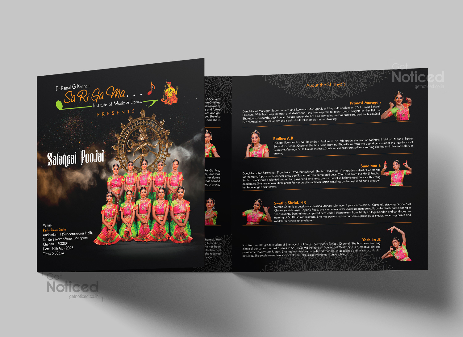 sa ri ga ma Salangai Pooja Invitation Design