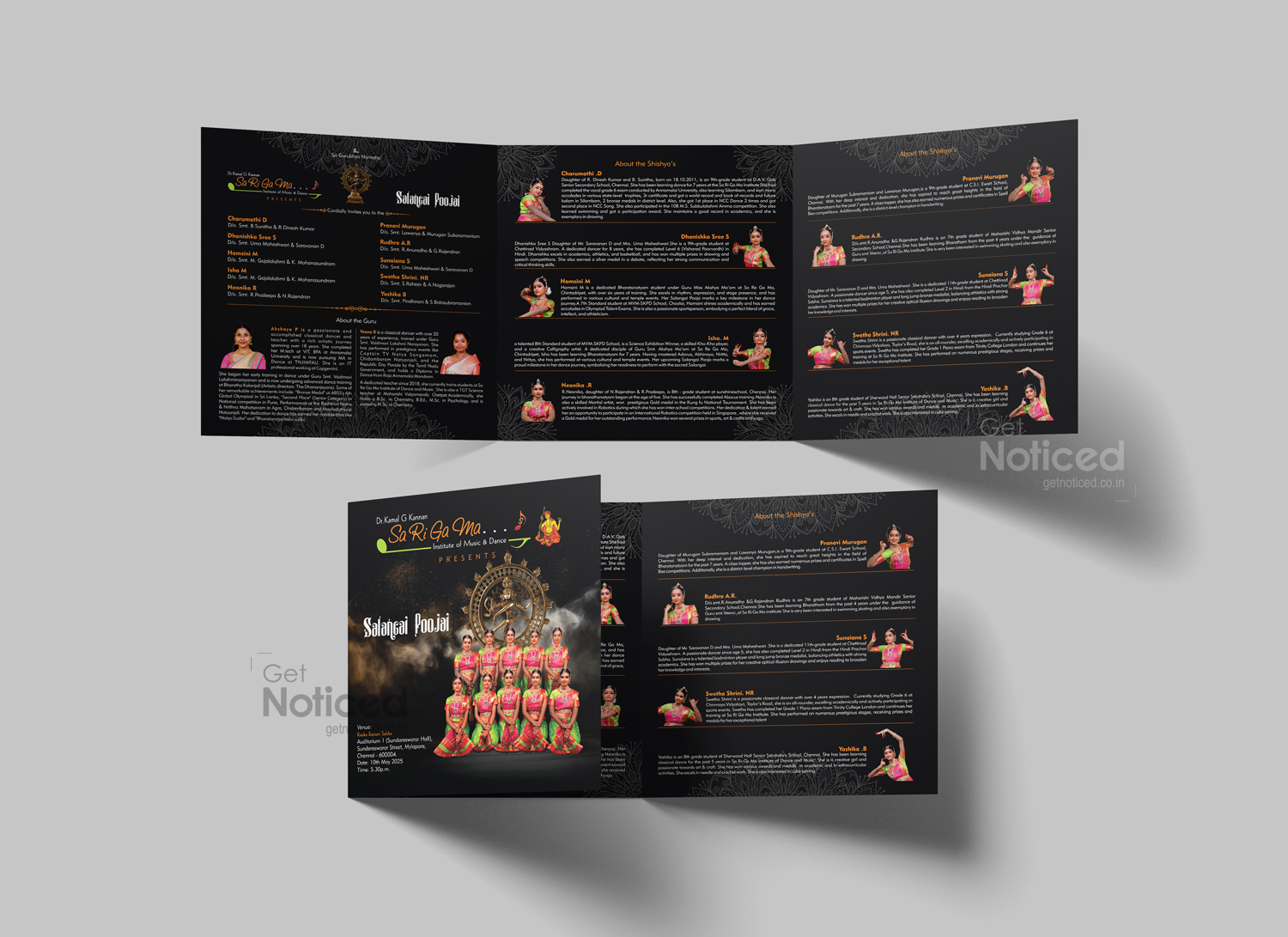 sa ri ga ma Salangai Pooja Invitation Design