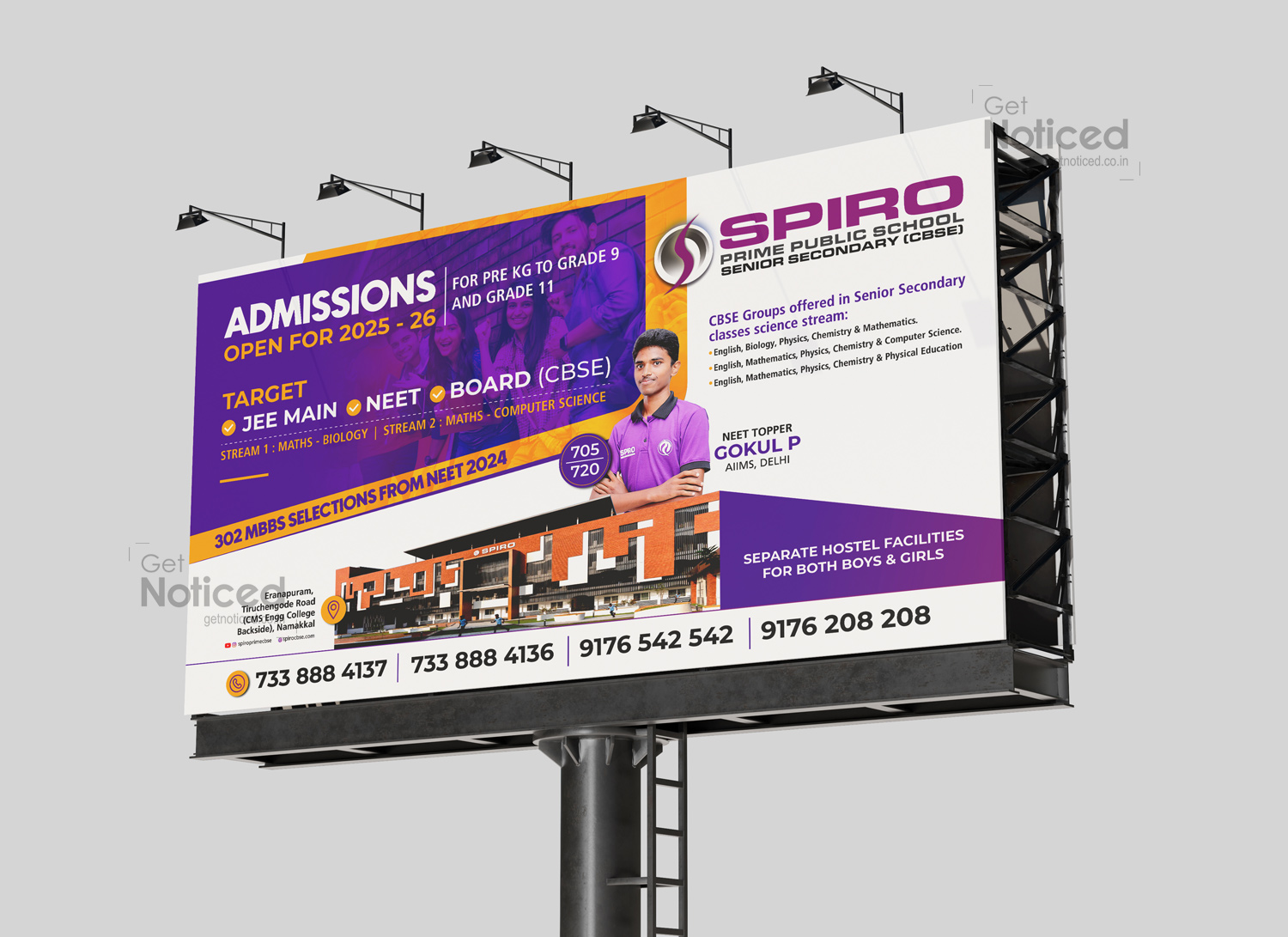 Spiro Prime School ourdoor advertisment Hoarding Deign