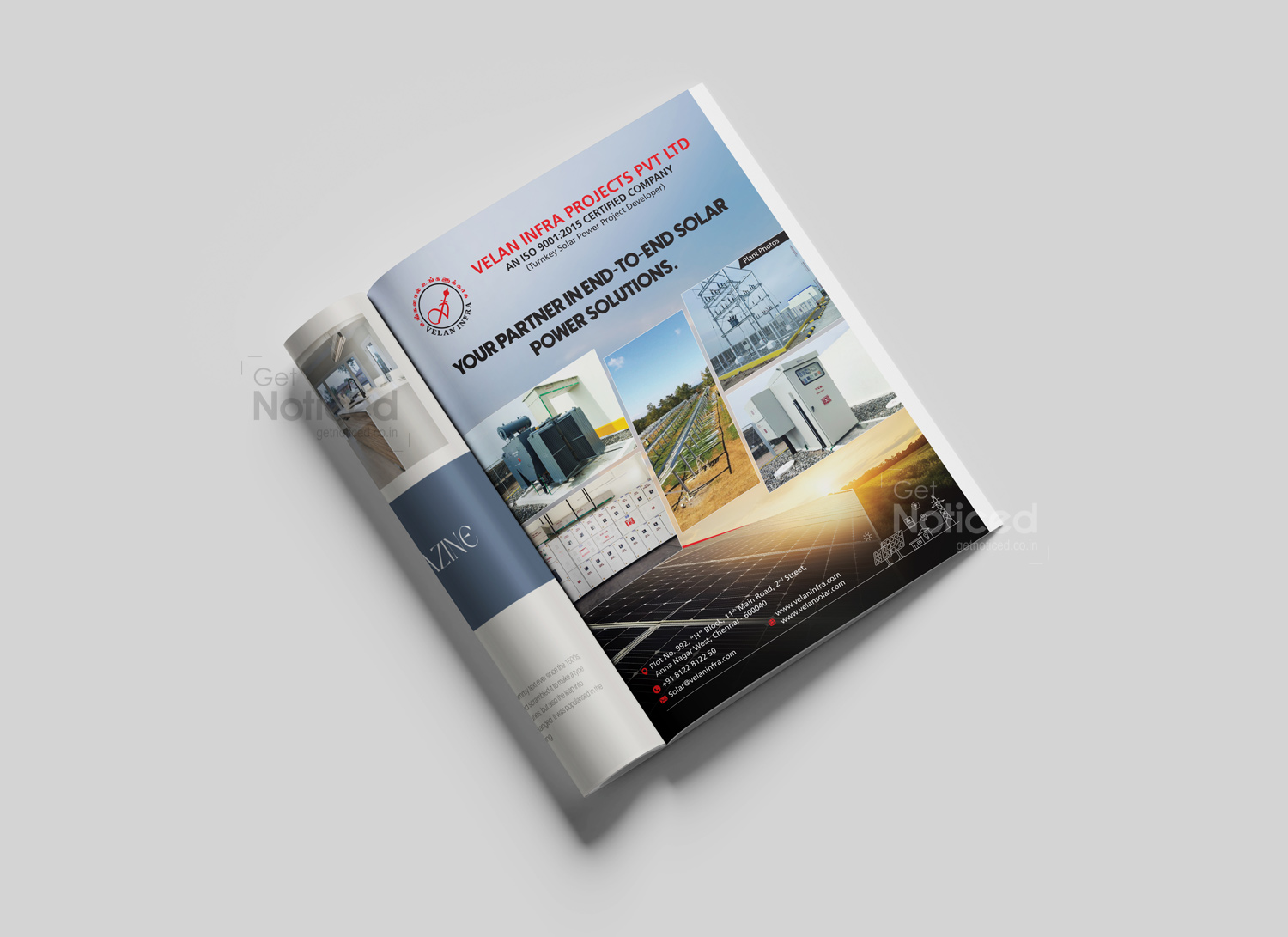 Velan Infra Magazine Ad Design