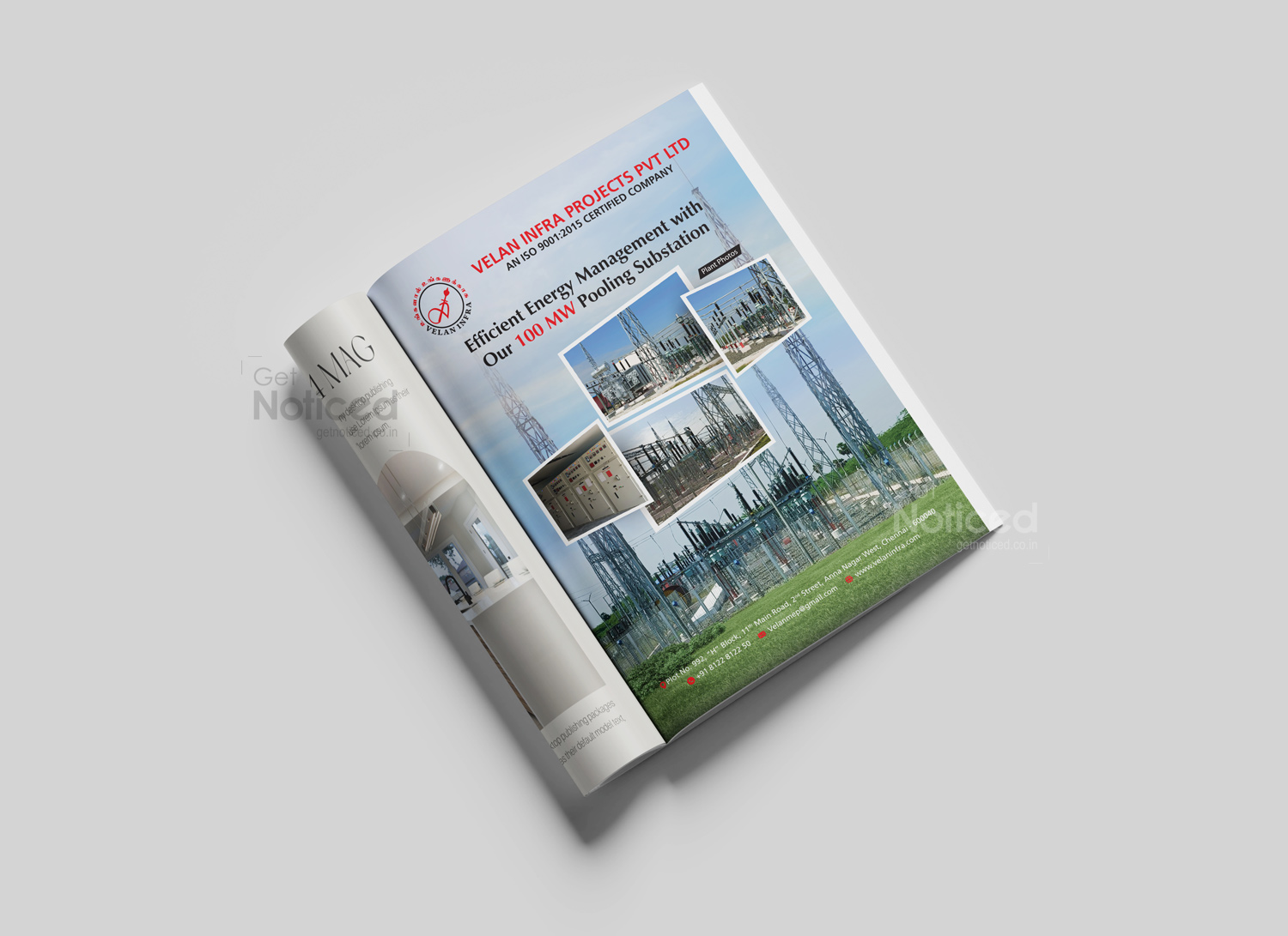 Velan Infra Magazine Ad Design