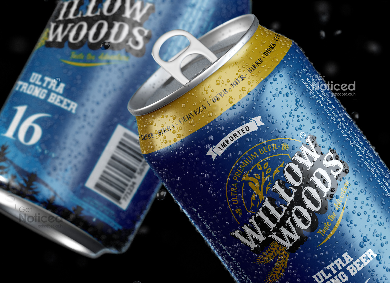 willow woods beer can packaging design 16%