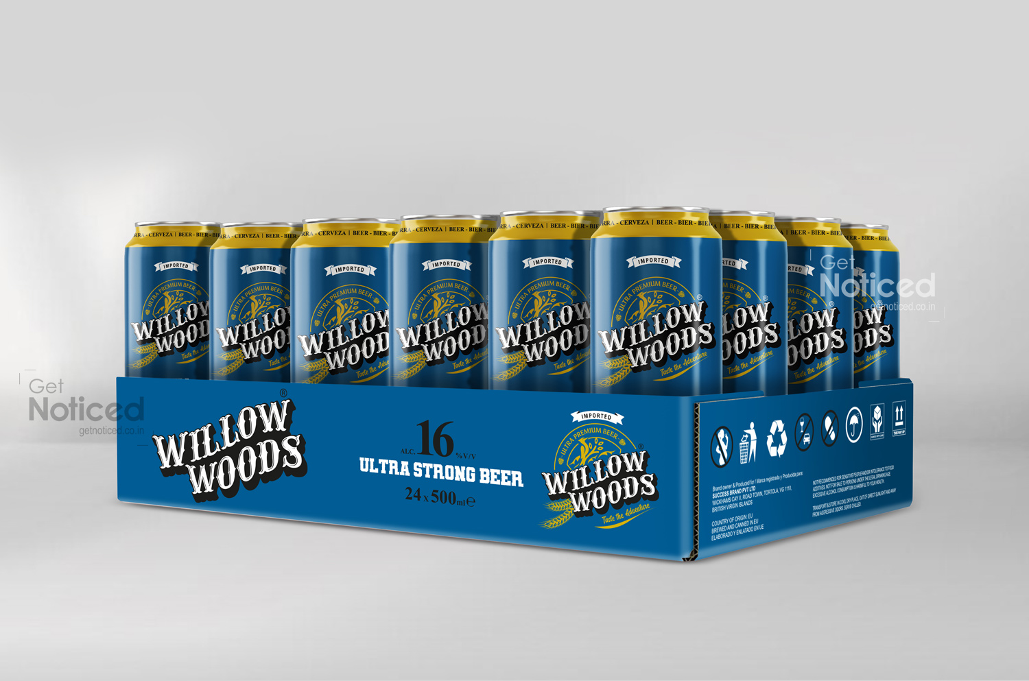 willow woods beer can packaging design 16%