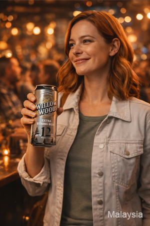 Extra Strong Beer Can Packaging Design for Willow Woods Brand