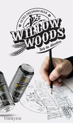Logo Design for Willow Woods - Bold Identity for Premium Beer Brand