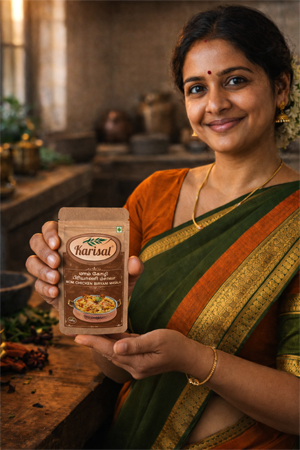 Masala Pouch Sticker Label Design for Karisal Authentic Spices