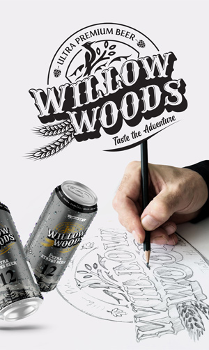 willow woods logo design